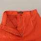 Dolce & Gabbana Orange Silk High Waist Cropped Pants