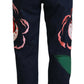 Dolce & Gabbana Blue Floral Print Straight Denim Jeans