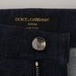 Dolce & Gabbana Blue Floral Print Straight Denim Jeans