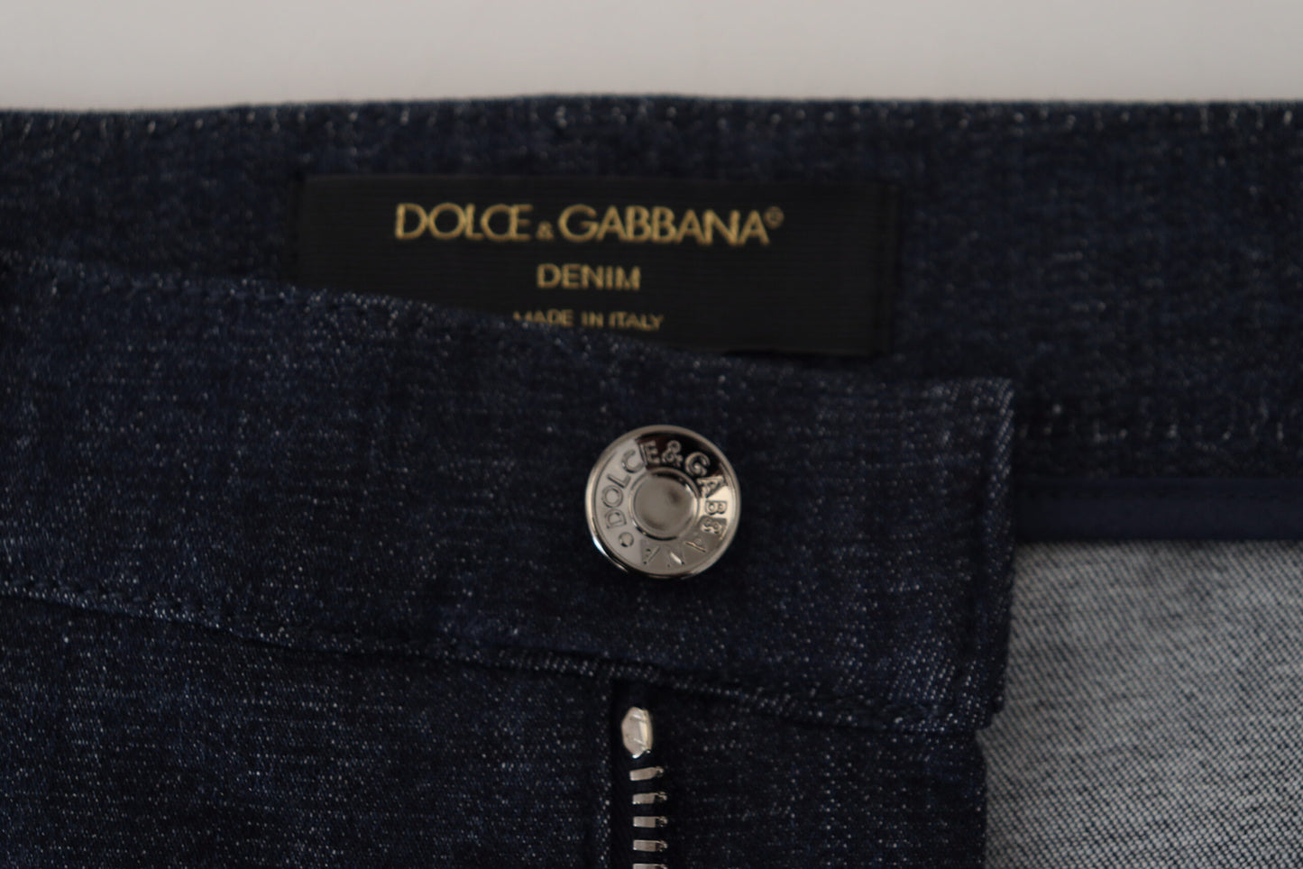 Dolce & Gabbana Blue Floral Print Straight Denim Jeans