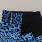 Dolce & Gabbana Blue Leopard Print High Waist Pants