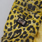 Dolce & Gabbana Yellow Leopard Cotton Straight Denim Jeans