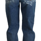 Dolce & Gabbana Blue Tattered Skinny Denim Cotton Jeans