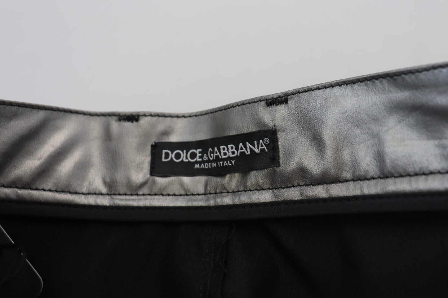 Dolce & Gabbana Metallic Silver High Waist Skinny Pants