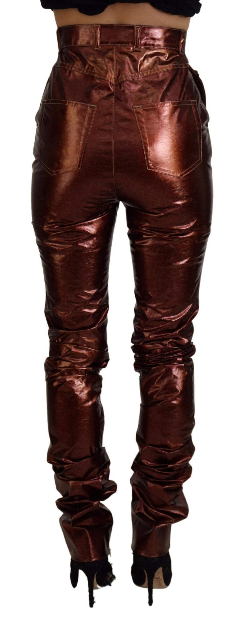 Dolce & Gabbana Metallic Bronze High Waist Skinny Jeans