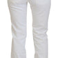 Dolce & Gabbana White Floral Embroidery Skinny Denim Jeans