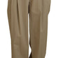 Dolce & Gabbana Brown Cotton High Waist Tapered Pants