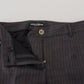 Dolce & Gabbana Gray Stripes Wool Tapered Women Pants