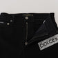 Dolce & Gabbana Black Sequined Cotton Slim Fit Denim Jeans