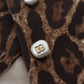 Dolce & Gabbana Brown Leopard Print Wool A-line Mini Skirt