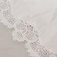 Dolce & Gabbana White Cotton Lace Trim Turtle Neck Blouse Top