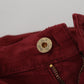 Dolce & Gabbana Maroon Corduroy Slim Fit Women Casual Pants