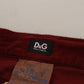 Dolce & Gabbana Maroon Corduroy Slim Fit Women Casual Pants