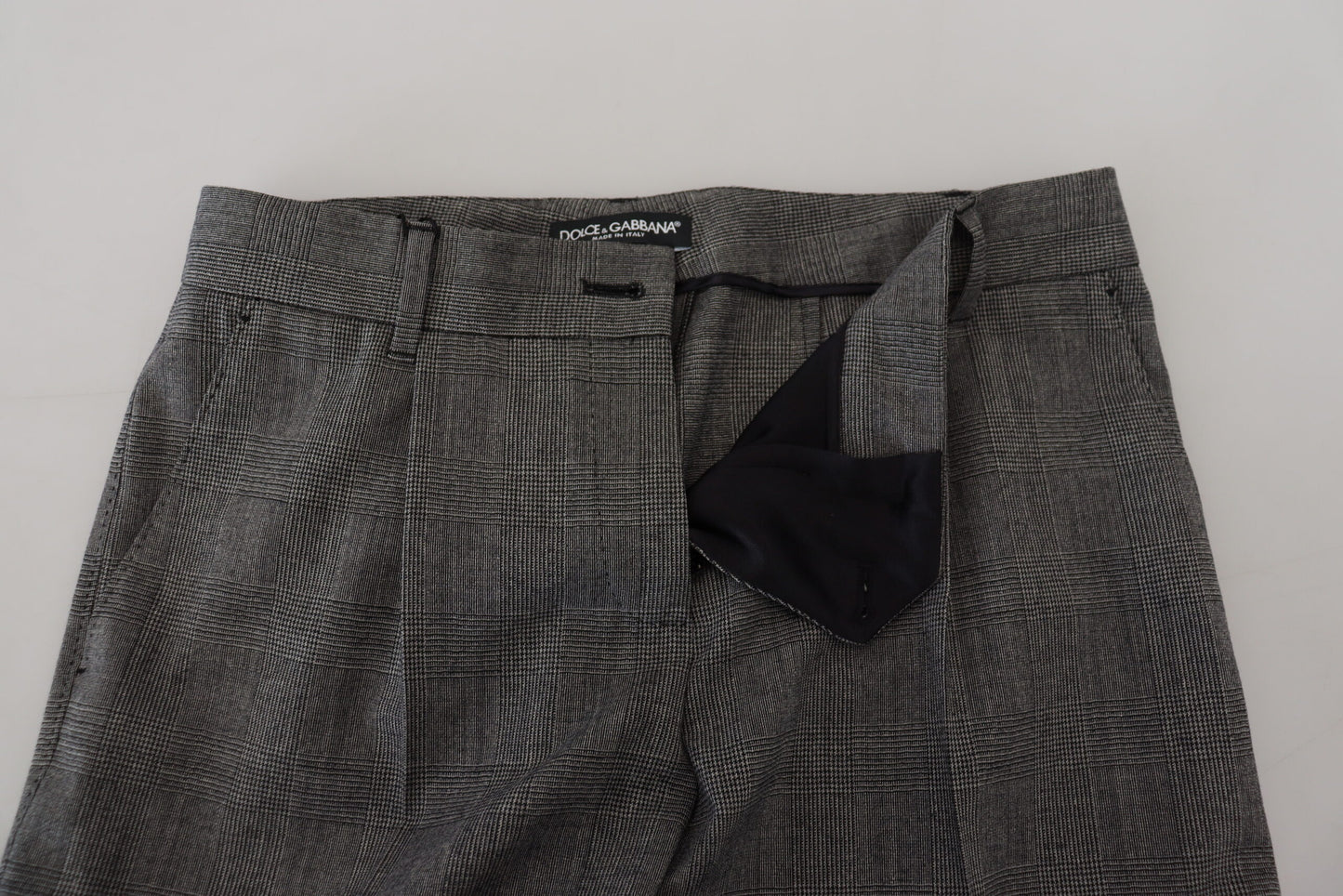 Dolce & Gabbana Gray High Waist Women Wool Pants