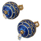 Dolce & Gabbana Gold Brass Blue Dangle Ball Crystal Clip On Earrings