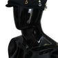 Dolce & Gabbana Black Cotton Embellished Newsboy Men Hat