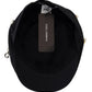 Dolce & Gabbana Black Cotton Embellished Newsboy Men Hat