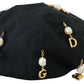 Dolce & Gabbana Black Cotton Embellished Newsboy Men Hat