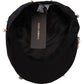 Dolce & Gabbana Black Cotton Embellished Newsboy Men Hat