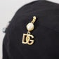 Dolce & Gabbana Black Cotton Embellished Newsboy Men Hat