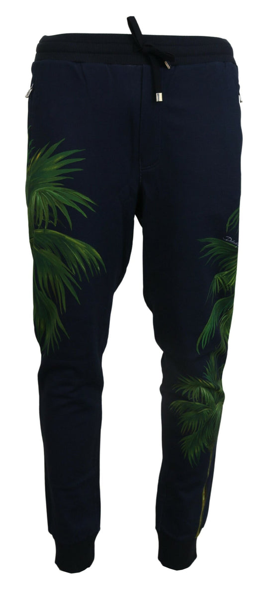 Dolce & Gabbana Black Cotton Printed Men Pants