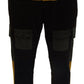 Dolce & Gabbana Black Yellow Cotton Men Pants