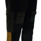 Dolce & Gabbana Black Yellow Cotton Men Pants