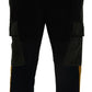 Dolce & Gabbana Black Yellow Cotton Men Pants