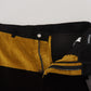 Dolce & Gabbana Black Yellow Cotton Men Pants