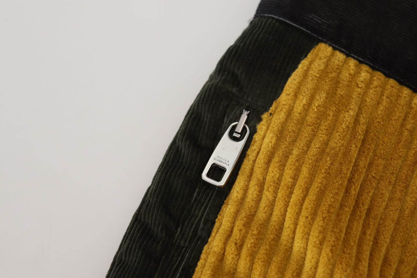 Dolce & Gabbana Black Yellow Cotton Men Pants