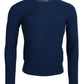 Dolce & Gabbana Blue Cashmere Roundneck Pullover Sweater