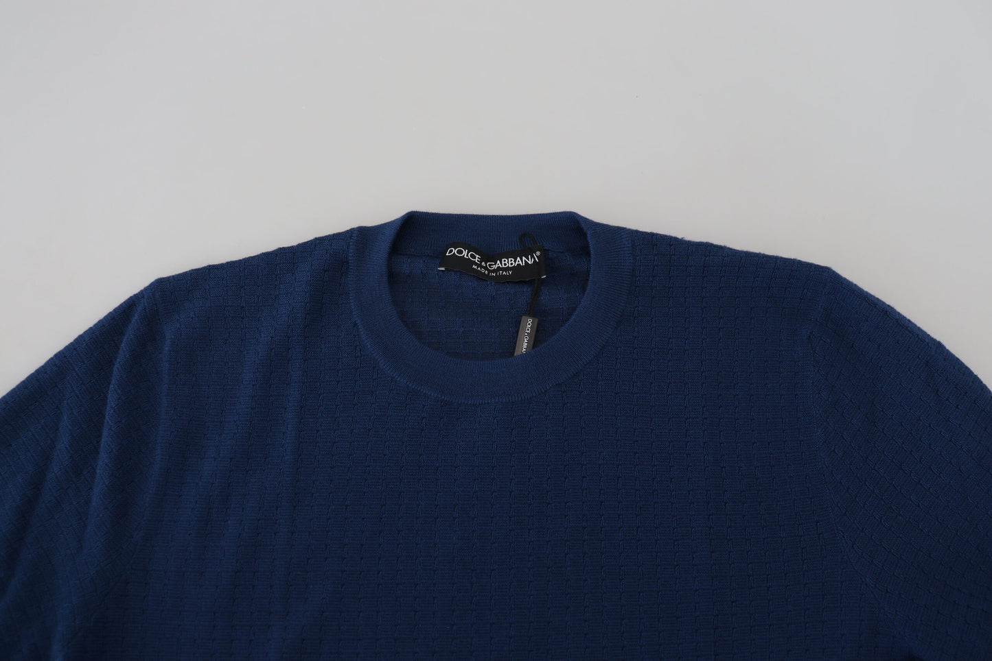 Dolce & Gabbana Blue Cashmere Roundneck Pullover Sweater