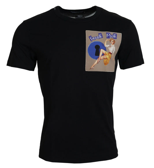 Dolce & Gabbana Black Sneak Peek Cotton Short Sleeve T-shirt