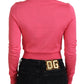 Dolce & Gabbana Pink Silk Cropped Crewneck Pullover Sweater