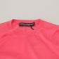 Dolce & Gabbana Pink Silk Cropped Crewneck Pullover Sweater