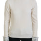 Dolce & Gabbana Ivory Turtleneck Distressed Cuff Pullover Sweater