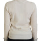 Dolce & Gabbana Ivory Turtleneck Distressed Cuff Pullover Sweater