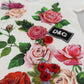 Dolce & Gabbana White Rose DGLogo Printed Short Sleeves Top