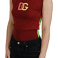 Dolce & Gabbana Red Green DG Logo Sleeveless Pullover Top