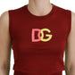 Dolce & Gabbana Red Green DG Logo Sleeveless Pullover Top