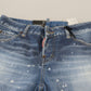 Dsquared² Blue Cotton Low Waist Cropped Denim Cool Girl Jeans