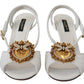 Dolce & Gabbana White Devotion Embellished Sandals Shoes