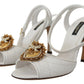 Dolce & Gabbana White Devotion Embellished Sandals Shoes