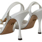 Dolce & Gabbana White Devotion Embellished Sandals Shoes