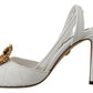 Dolce & Gabbana White Devotion Embellished Sandals Shoes