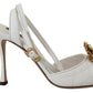 Dolce & Gabbana White Devotion Embellished Sandals Shoes