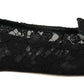 Dolce & Gabbana Black Taormina Lace Crystals Flats Shoes