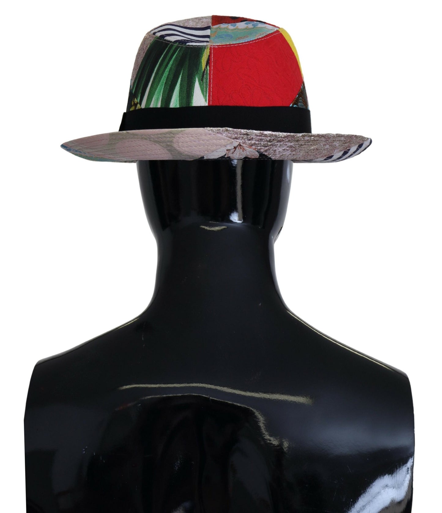 Dolce & Gabbana Multicolor Patchwork Women Fedora Wide Brim Hat