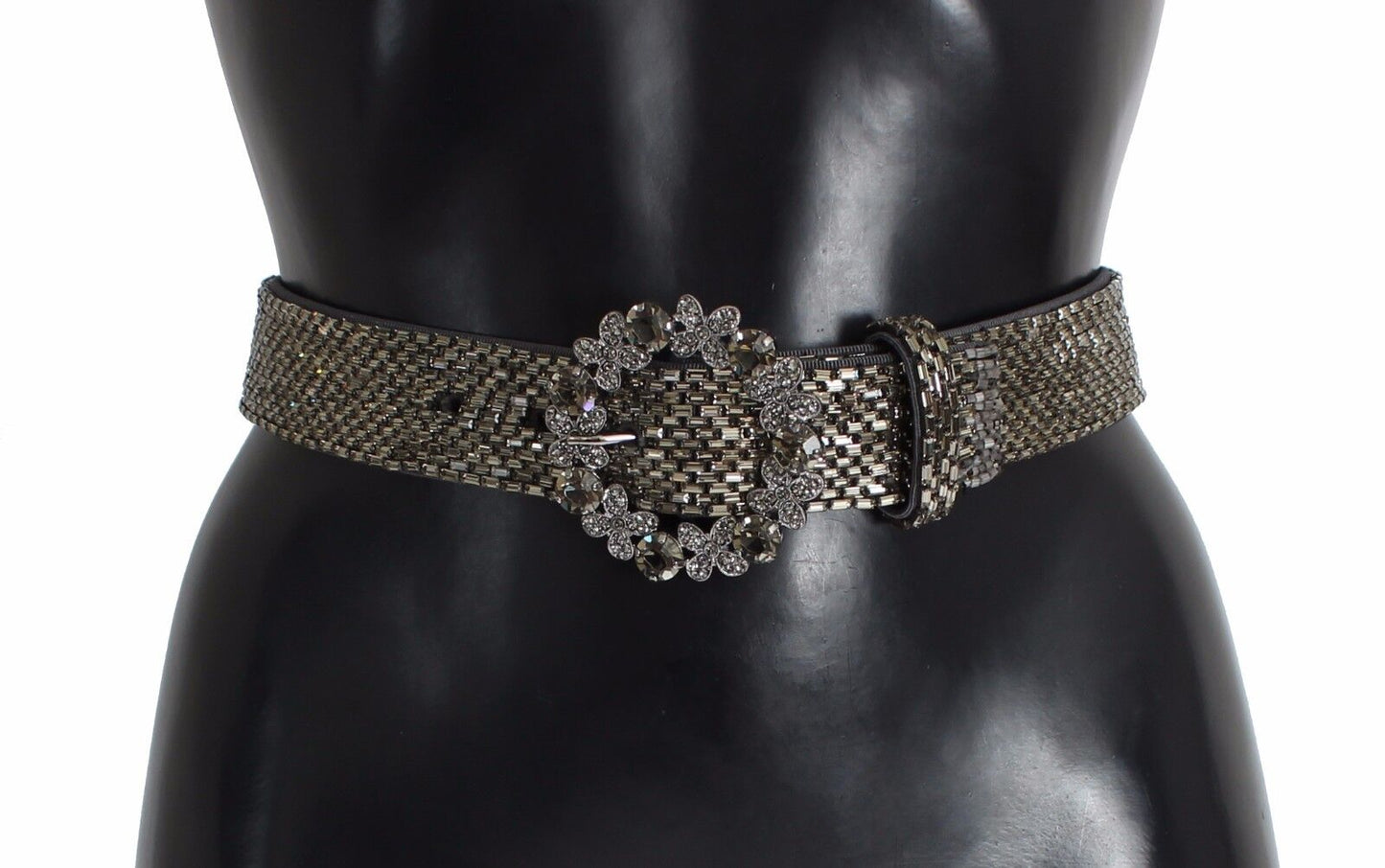 Dolce & Gabbana Multicolor Wide Crystal Buckle Sequined Belt