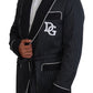 Dolce & Gabbana Black Robe Striped DG Patch Jacket Men Blazer